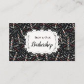 Vintage Barbershop Tools Pattern Visitenkarte (Vorderseite)