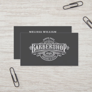 Vintage Barbershop-Typografie und Frame-angepasste Visitenkarte