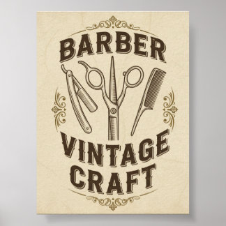 Vintage-Barbier-Shop-Plakat Poster