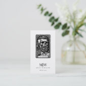 Vintage-Barbier-Tarot-Logo-Monogramm Visitenkarte (Stehend Vorderseite)