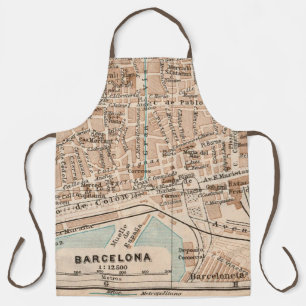 Vintage Barcelona-Karte Schürze
