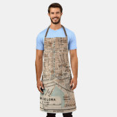 Vintage Barcelona-Karte Schürze (Getragen)