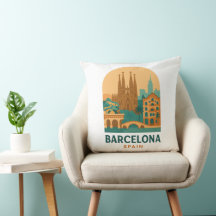 Vintage Barcelona Sagrada Familia Kissenbezug 