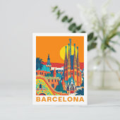 Vintage Barcelona Spain Travel Postkarte (Stehend Vorderseite)