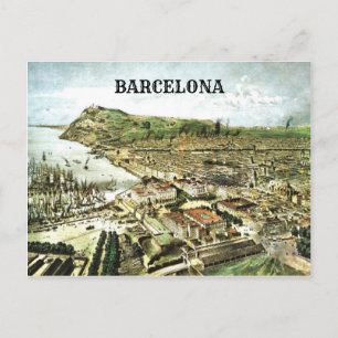 Vintage Barcelona Spanien Postkarte