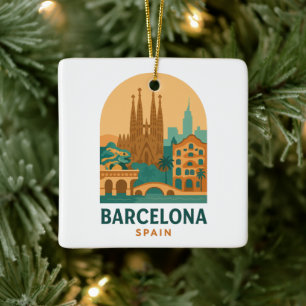 Vintage Barcelona Spanien Reise – Sagrada Familia Keramikornament