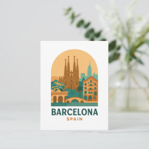 Vintage Barcelona Spanien Reise – Sagrada Familia Postkarte