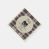 Vintage-Bären-Baby-Party Serviette (Ecke)