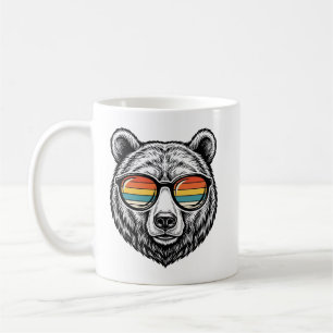 Vintage-Bären-Sonnenbrille Vektorgrafikdesign_1 Kaffeetasse