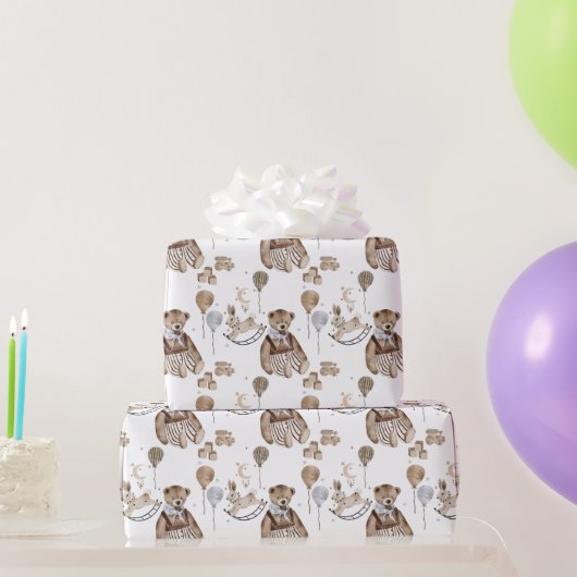 Vintage Bärenrockpferde Geschenkpapier (Partygeschenke)