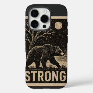 Vintage Bärenstärke iPhone 16 Pro Hülle