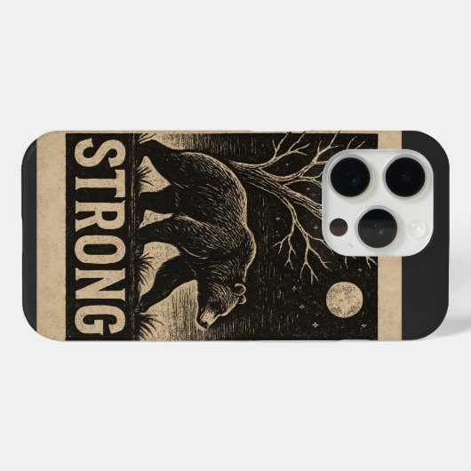 Vintage Bärenstärke Case-Mate iPhone Hülle (Rückseite (Horizontal))