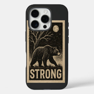 Vintage-Bärenstärke iPhone 16 Pro Hülle