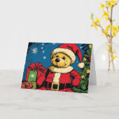 Vintage Bärenweihnachtskarte Karte (Gelbe Blume)