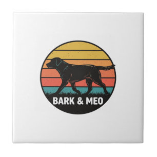 Vintage Bark And Meo Dog Sonnenuntergang-Shirt Des Fliese