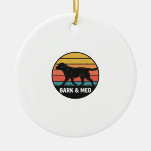 Vintage Bark And Meo Dog Sonnenuntergang-Shirt-Des Keramik Ornament