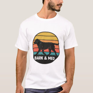 Vintage Bark And Meo Dog Sonnenuntergang-Shirt-Des T-Shirt