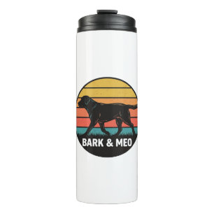Vintage Bark And Meo Dog Sonnenuntergang-Shirt-Des Thermosbecher