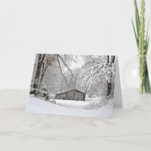 Vintage Barn in Fresh Snow - Rural Tennessee Karte