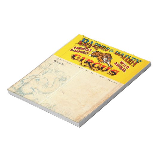 Vintage Barnes & Bailey Circus Notizblock (Rotiert)