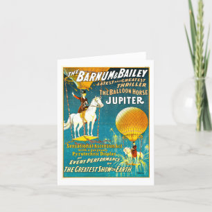 Vintage Barnum & Bailey Circus Ad-Card Dankeskarte