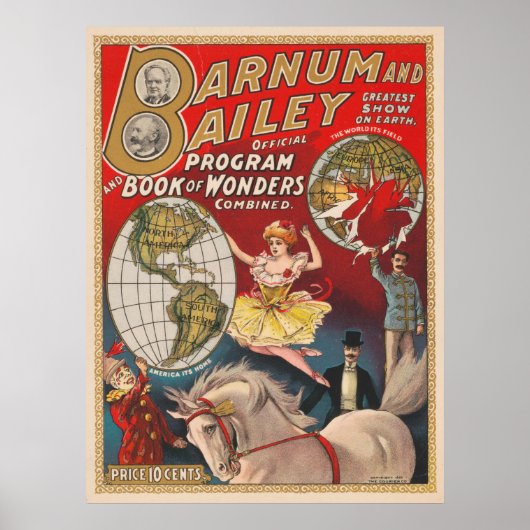 Vintage-Barnum-und-Bailey-Programmcover Poster (Vorne)