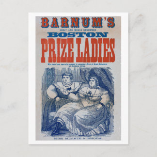 Vintage Barnum Zirkus Dicke Damen Sideshow-Freaks Postkarte