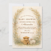 Vintage Barnyard Wildflower Baby Shower Einladung (Vorderseite)