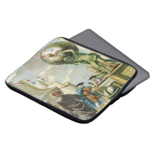 Vintage Barock-Ära-Atlas-Frontispiz-Weltkugel Laptopschutzhülle