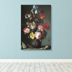 Vintage Barock-Blumen von Balthasar van der Ast Leinwanddruck