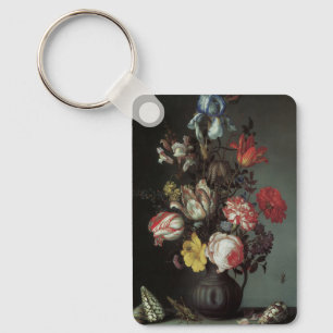 Vintage Barock-Blumen von Balthasar van der Ast Schlüsselanhänger