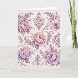 Vintage Barock Blumenmuster – (Lila-Töne) Karte