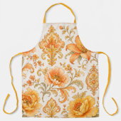 Vintage Barock Blumenmuster – Warm Orange /Gold Schürze (Vorderseite)