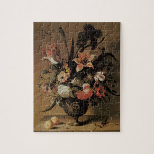 Vintage Barock, Blumenstilleben Blumen in Vasen Puzzle