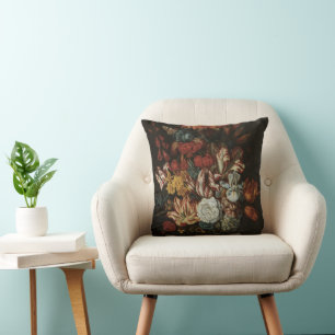 Vintage Barock, Blumenstillleben Blumen in Vasen Kissen