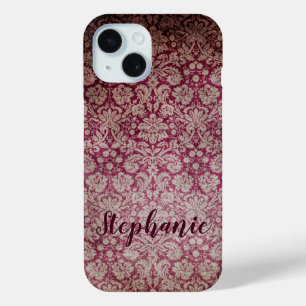 Vintage Barock Damast Wein Muster Name Case-Mate iPhone Hülle