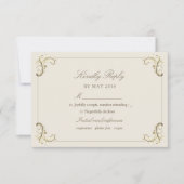 Vintage Barock-Goldcreme RSVP Karte (Vorderseite)