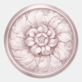 Vintage-Barock-Prägung Rosa 30 Runder Aufkleber