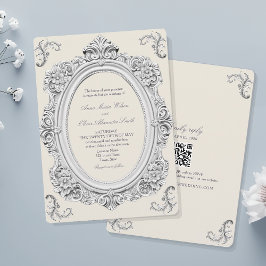 Vintage Barock-Rokoko-Hochzeit Einladung