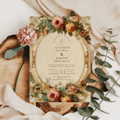 Vintage Barock-Rose Einladung