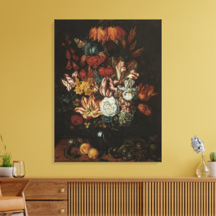 Vintage Barock, Stillleben Blumen in Vasen Leinwanddruck