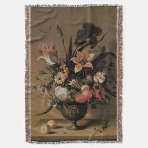 Vintage Barock, Stillleben Blumenstrauß in Vasenfo Decke