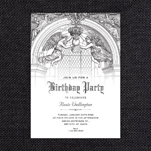 vintage barocke Bogen-Geburtstag Einladung