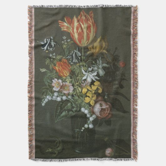 Vintage barocke, florale Stillleben Blume in Vase Decke (Vorderseite Vertikal)