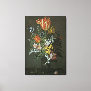 Vintage barocke, florale Stillleben Blume in Vase Leinwanddruck