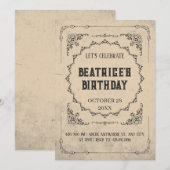 Vintage barocke gotische einladung (Vorne/Hinten)