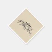 Vintage barocke Rokoko-Grenze mit Herz Serviette (Ecke)