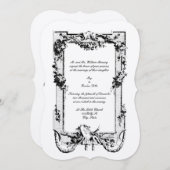 Vintage barocke Rokoko-Rahmen mit Herz Einladung (Vorne/Hinten)