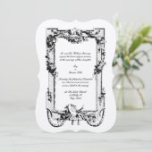 Vintage barocke Rokoko-Rahmen mit Herz Einladung (Stehend Vorderseite)