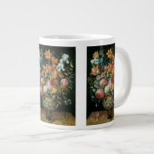 Vintage barocke Stillleben Blume in einer Vase Jumbo-Tasse (Vorderseite Rechts)